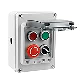 Antrader IP66 4 Push Button Switc,Red Green