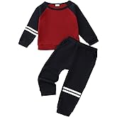 KIMI BEAR Toddler Baby Boy Clothes Fall Winter Long Sleeve Sweatshirt Pullover Tops + Joggers Pants Outfit Set