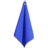 Dragon tiger Magnetic Golf Towel – 23.6"x15.7" Microfiber Waffle Weave with Magnet & Carabiner, Ultra Absorbent for Clubs, Bags & Carts, (Blue)