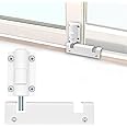 TPard Patio Sliding Glass Door Security Lock/Bolt, Rail-Childproof Safety Window Locks for Any Slide Doors and Windows, Install on The Top Bottom Foot Kick Lock White 1PC