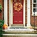 Fall Wreath, 18 inch Front Door Wreath, Christmas Wreath with Maple Leaf and Berry, Halloween Easter Wreath for Front Door, Ideal for Autumn & Halloween & Thanksgiving Day, Indoor Outdoor (yellow)