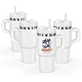 AGH 14 oz Sublimation Tumblers with Handle 4 Pack Double Wall Stainless Steel Insulated Tumblers Blanks Water Bottle Travel Cups,Reusable Water Bottle for Sublimation Gifts