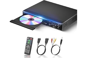 ARAFUNA DVD Player, 1080P Region Free DVD Players for TV with HDMI/RCA Output, DVD CD Player for Home Built-in PAL/NTSC Support USB Input