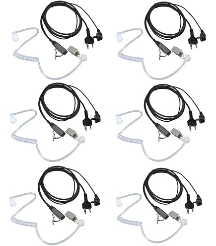 Covert Acoustic Tube Headset Mit PTT-Mikrofon – Kompatibel Mit Midland GXT, LXT & Anderen Zweiwegfunkgeräten (4 Stück)