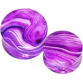 Pierced Owl Natural Purple Striped Agate Stone Saddle Plugs, Sold as a Pair (19mm (3/4"))