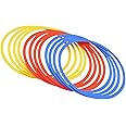 Speed and Agility Training Rings, OBYFGILY 12Pcs 12" Multifunction Ring Toss Game Rings, Speed Agility Tennis Soccer Basketba