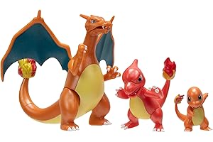 POKEMON Pokémon Select Evolution 3 Pack - Features 2-Inch Charmander, 3-Inch Charmeleon and 4.5-Inch Charizard Battle Figures