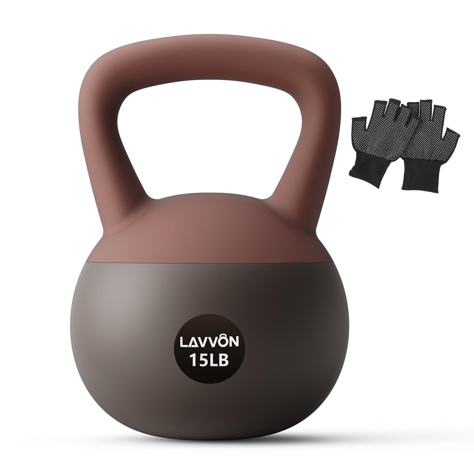 Kettlebell Souple LAVVON 4,5kg – Base Amortissante, Antidérapant, Silencieux, Résistant Aux Chocs, Pour Homme Et Femme, Entraînement à Domicile