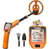 GoGonova Metal Detector, Adjustable 27.5&rdquo; - 37.8&rdquo; Metal Detector for Kids with LED Display, Lightweight Kids Metal Detector Kit with 6.8&rdquo; Waterproof Search Coil, Gift for Boys &amp; Girls, Orange