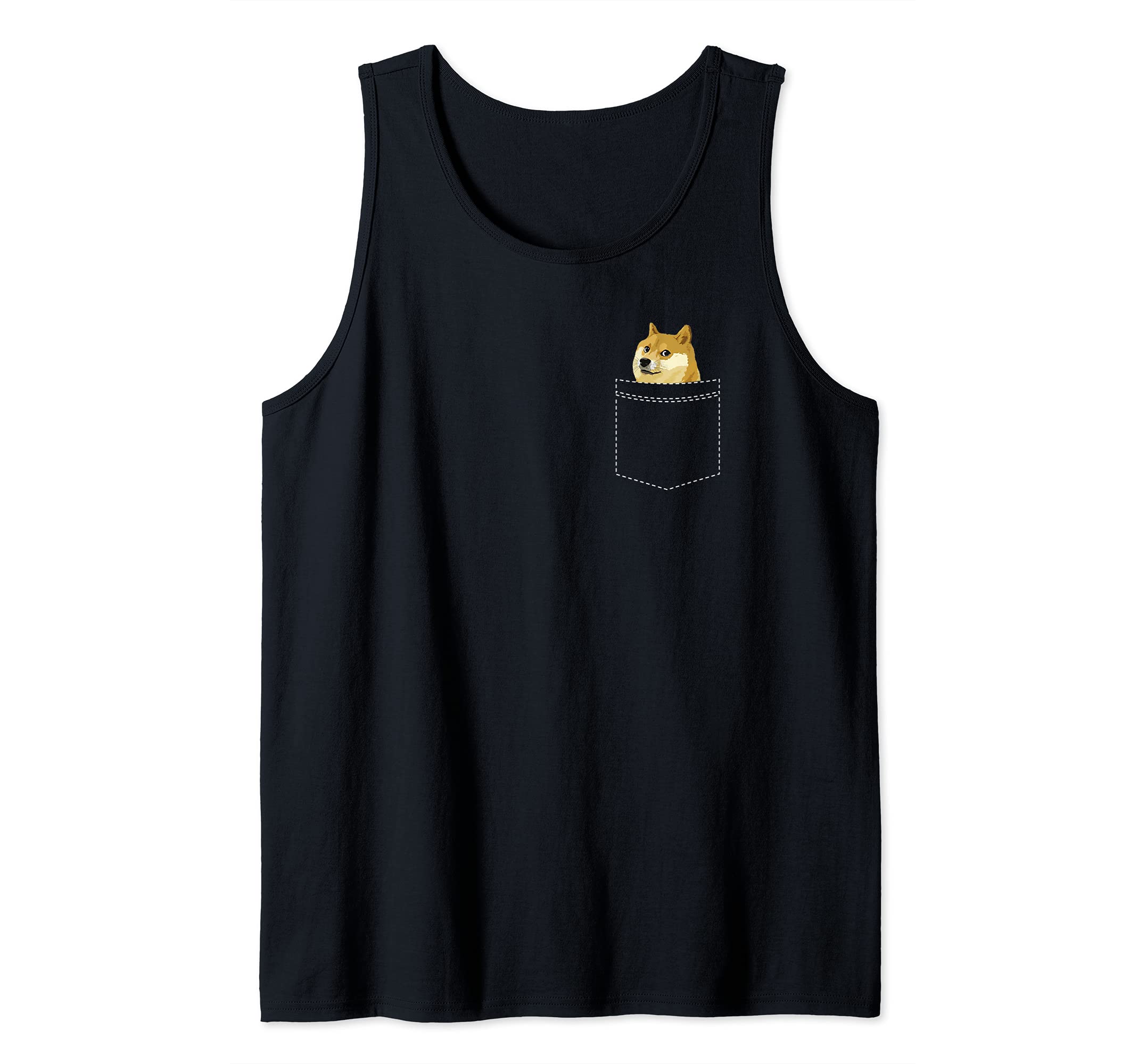 Funny DOG MEME Shiba Inu Dog in a Pocket Cute Dog Design Tank Top