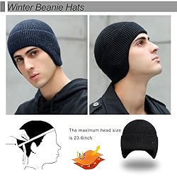 Winter Beanie Hats for Men Outdoor Stretchy Knit