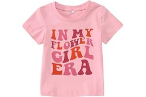 BOUTIKOME in My Flower Girl Era Shirts Toddler Baby Girls T-Shirt Wedding Summer Tops Bridal Party Short Sleeve Tees 1-6T