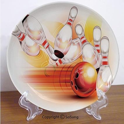 Amazon Com Bowling Party Decorations 6 Ceramic Decorative Plate