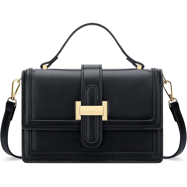 Fossil Women's Taryn Leather Crossbody Purse Handbag, Black (Model