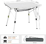 Portal Folding Camping Table 90x53 cm with Adjustable Legs Aluminium view 2