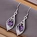 Elegant Fashion Jewelry 925 Silver Plated Stud Dangle Earings Eardrop Shell With Purple Zircon