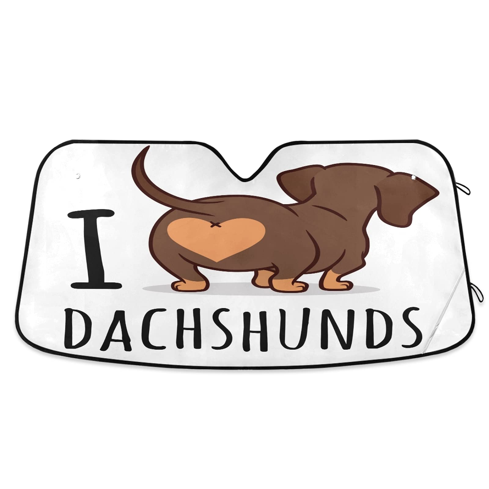 Photo 1 of Krafig Dachshund Dog Windshield Sunshade, Car Front Window Sunshade Block UV Rays Cool Your Vehicle, Sun Visor Protector Easy to Install, Sun Heat Reflector Fordable and Portable