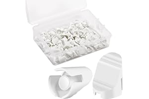 AIOMOB 30 Pcs Entry Doors Frame Plugs for a Smooth Star Style Door 3/8 x 5/16 Diameter Doors Frame White Plugs Compatible with Therma-Tru Entry Doors Frame, with Storage Case