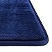 Genteele Memory Foam Bath Mat Non Slip Absorbent Super Cozy Velvet Bathroom Rug Carpet (20 inches X 32 inches, Navy)