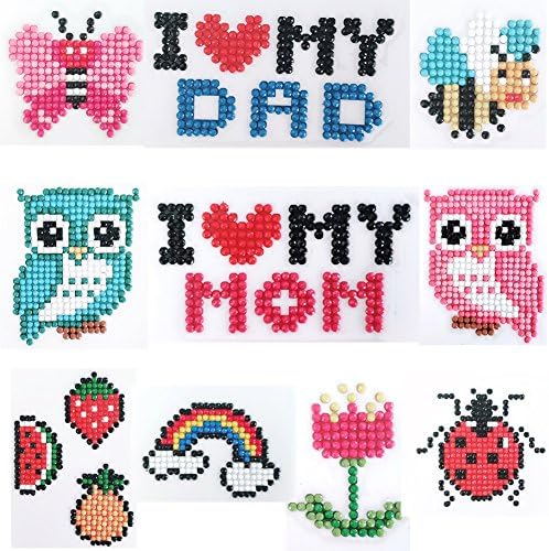 XUBX 5D DIY Diamond Painting Kits for Kids, Mosaic Sticker by Numbers Kits Arts and Crafts Set for Children (Love)