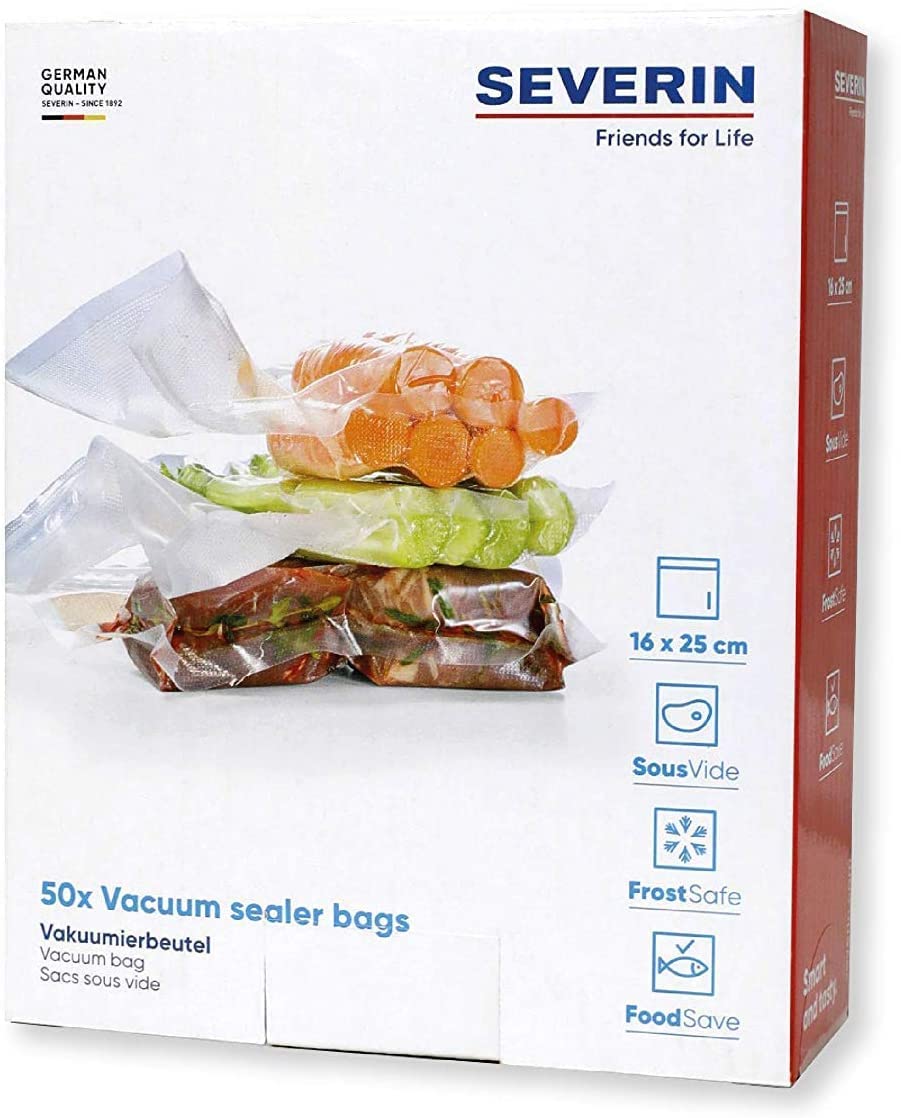 SEVERIN ZB 3613 Vacuum Bags for Foil Welders and Vacuum Seals 16 x 25 cm Pack of 50 + 5