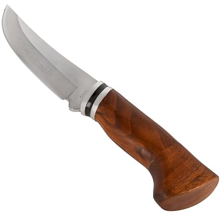 Columbia feststehendes Jagdmesser aus rostfreiem Edelstahl mit Tasche, grau, Outdoor-Messer