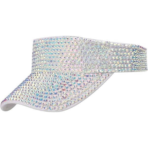 Rhinestone Sun Visor Hat with Heart Sunglasses Set Amazon.com: Etercycle Blue Heart Sunglasses For Women, Shiny  main image 2