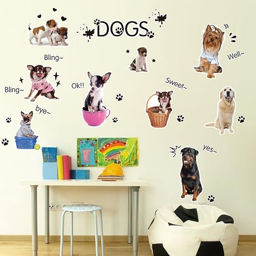 Perros Familia Pared Adhesivo Decorativo Para Casa De Felicitacion