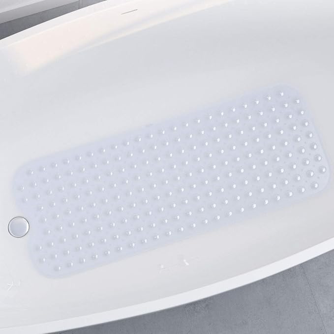 SLYPNOS Badewannenmatte Rutschfest, Badematte 100x40cm mit 200 Saugnäpfenaus, aus umweltfreundlichem PVC-Material, antibakter