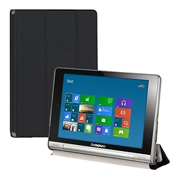 kwmobile Case for Lenovo Yoga Tablet 8 - PU Leather Smart Cover Protective Tablet Case with Stand - Black