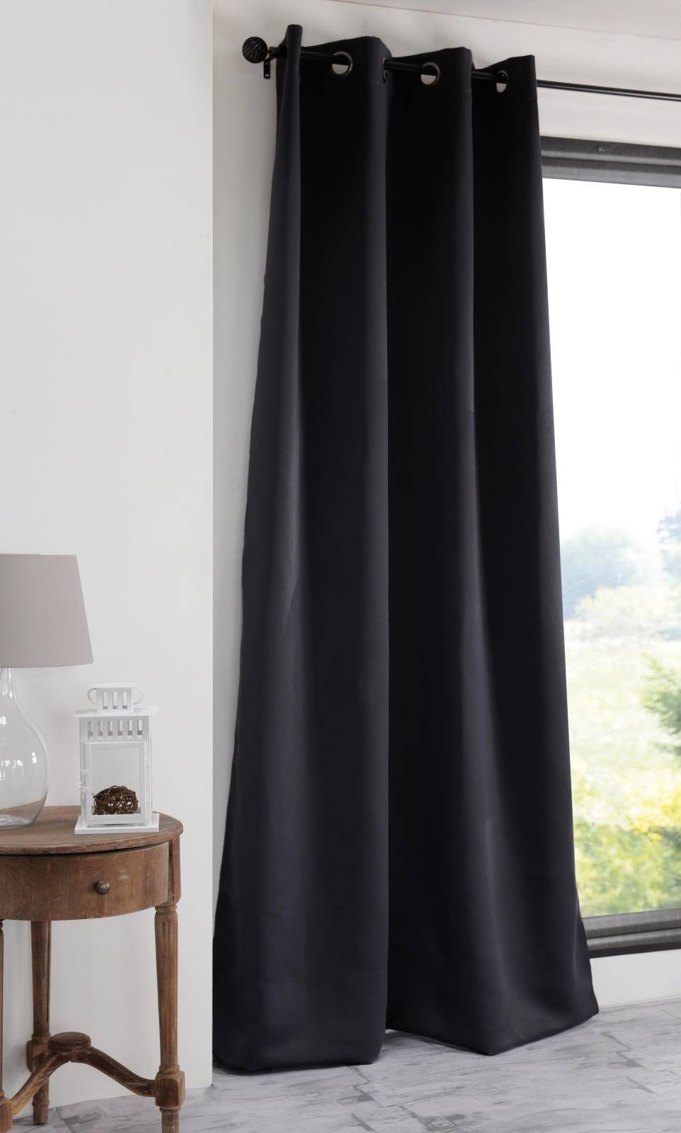LOVELY CASA r91840015 Notte Polyester Curtain 140 x 280 black