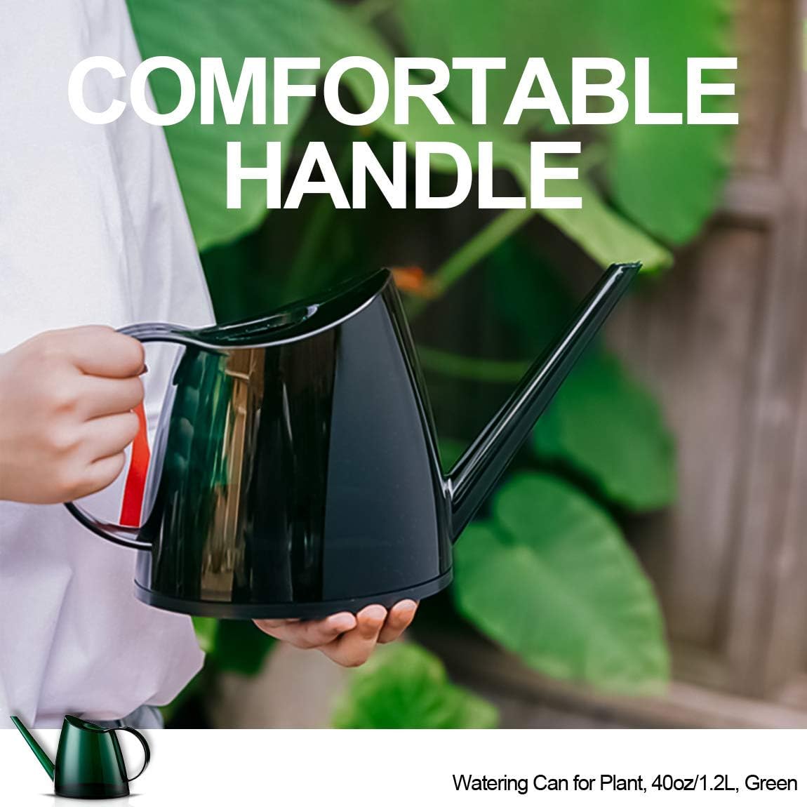 WhaleLife Indoor Watering Can for House Bonsai Plants Garden Flower Long Spout 40oz 1.4L 1/3 Gallon Small Modern Green : Garden & Outdoor