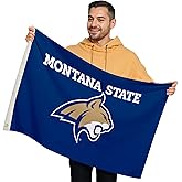 Montana State Bobcats College Sports Printed Flag - NCAA Licensed - Nylon - School Banner (Blue, White, Gold) (2' x 3')