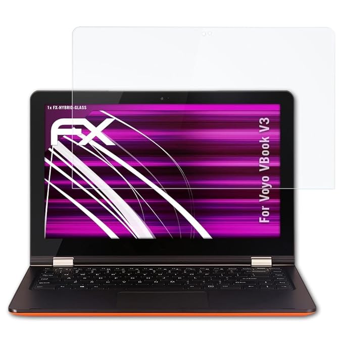 atFolix Glasfolie kompatibel mit Voyo VBook V3 Panzerfolie, 9H Hybrid-Glass FX Schutzpanzer Folie
