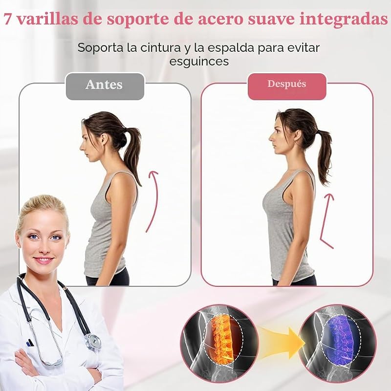 Fajas Reductoras Mujer, Deportiva de Fitness Waist Trainer, Adelgazante Deporte Cintura Entrenador Ajustable, Lumbar Fajas Reductoras Abdomen para Mujer y Hombre Negro (L)