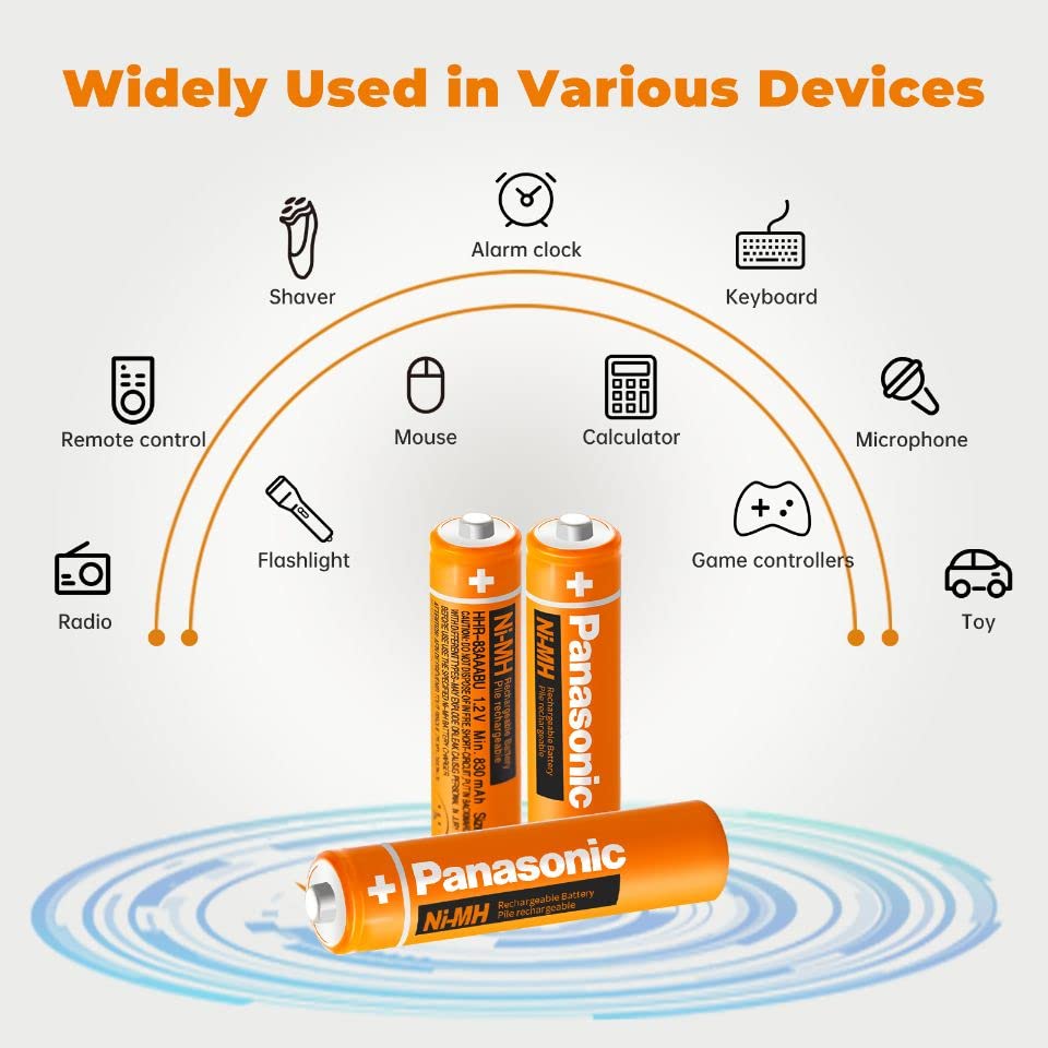 4 Packs HHR83AAABU NIMH AAA Rechargeable Cordless Phones Battery, 1