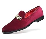 FOEVTRUE Men's Loafers Buckle Gold Copper Tiger