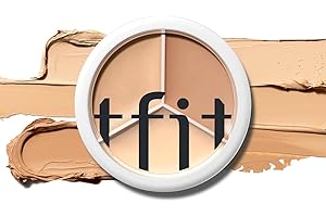 TFIT Multi-Use Pot Concealer - Triple Palette | High-Pigmented, Full Coverage & Crease-Proof | Korean Concealer for Dark Circles, Redness & Blemishes (01 Neutral, 0.52 Oz)