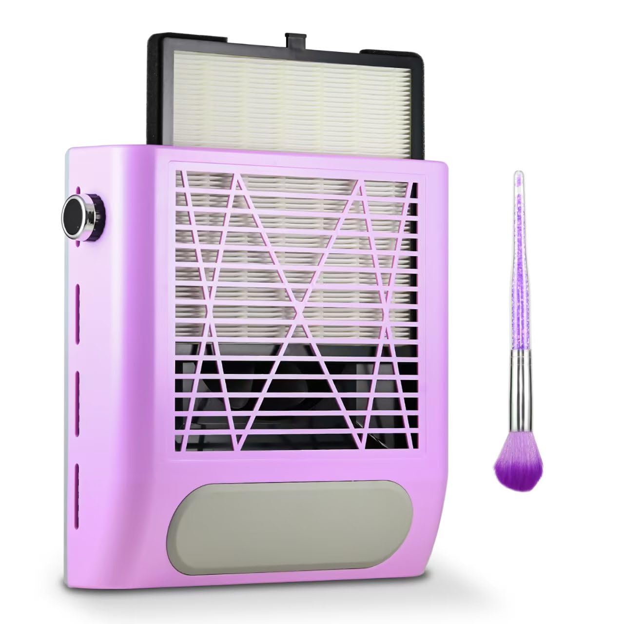 Photo 1 of **NO POWER PLUG**Nail Dust Collector with Reusable Filter & Brush, 80W Powerful Adjustable Electric Nail Fan Dust Vacuum Suction Extractor for Acrylic Gel Nails Polishing Manicure Tool, Low Noise