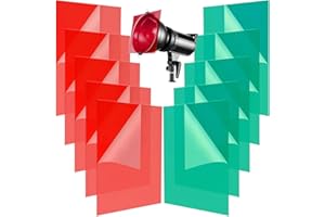 SIQINZONGWA (10 Pcs) Christmas Gel Light Filter, Red and Green Transparent Color Lighting Gel Filter Correction Plastic Sheets 8.5 x 11 Inch for Film, Video, Photo, Stage (Christmas)