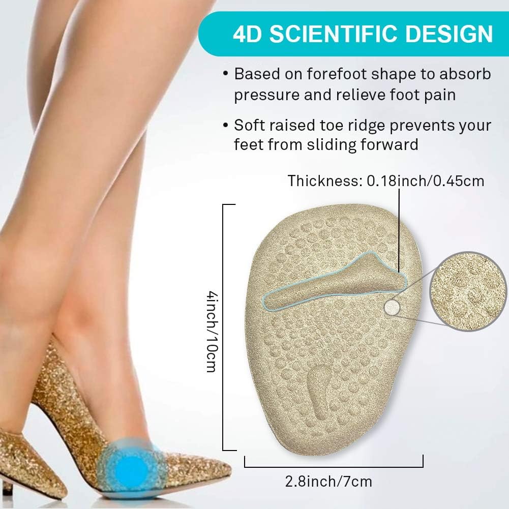 (12 Pieces) Metatarsal Pads for Women | Ball of Foot Cushions for Pain Relief | Reusable Shoe Inserts for Women by BelugaCare: Health & Personal Care