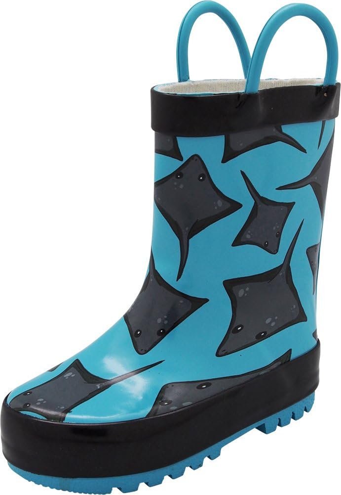 NORTY Waterproof Rubber Rain Boots for Kids - Boys and Girls Solid & Printed Rainboots for Toddlers and Kids