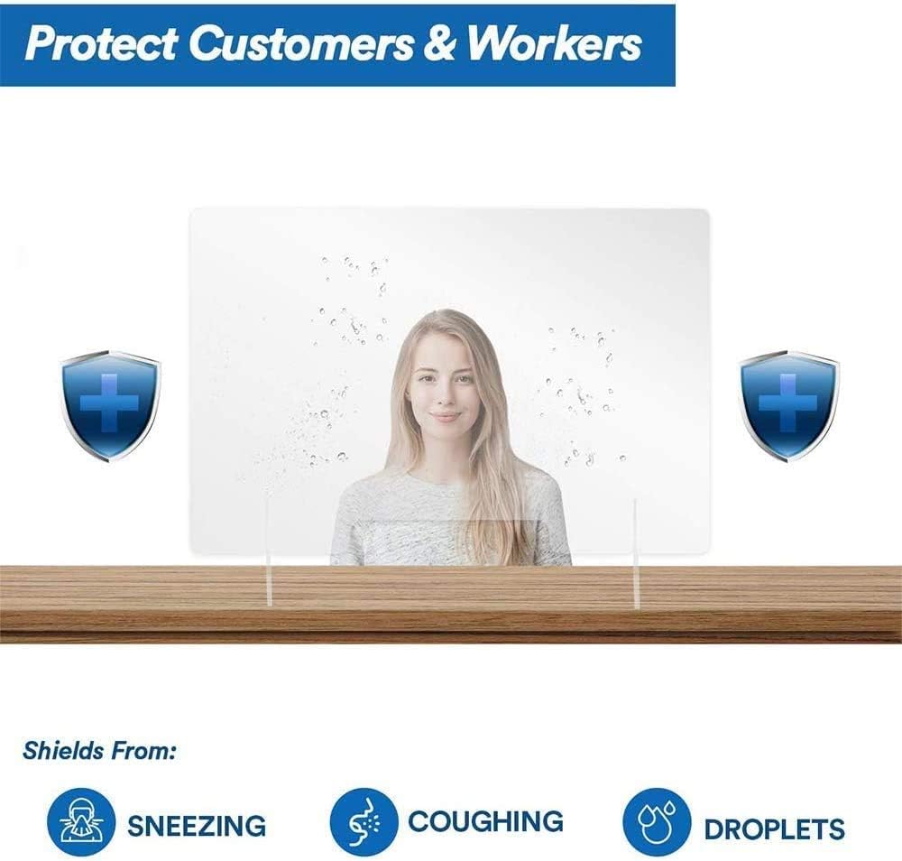XXGJK Sneeze Guard Shield Clear Protection Safety Counter Top Perfection Reception Counter Office Nail Salon Room Table Cashier: Sports & Outdoors