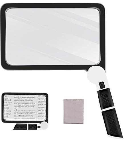 Rectangular LED Full-Page Magnifier 3X - Hands-Free Folding Design For Elderly Low Vision - Dual Power Mode - Ideal For Reading Small Prints | Buy Now With Express International Delivery - View #9
