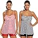 Avidlove Women's Sexy Retro Sailor Stripe Tankini Swimsuit Spaghetti with trunks