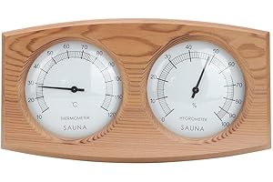 2 in 1 Wood Sauna Thermometer Double Dial Thermometer Hygrometer Sauna Equipment Accessory