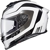 ScorpionEXO R1 Air Full Face Adult Motorcycle Helmet with Pinlock Ready Shield and Bluetooth Ready Speaker Pockets DOT ECE Hive (White/Black - Medium)