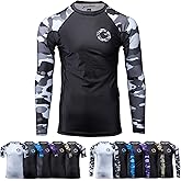 Gold BJJ Jiu Jitsu Rashguard - Camo Rash Guard Compression Shirt for No-Gi, Gi, & MMA