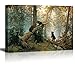 wall26 Canvas Print Wall Art Black Bears in The Spring Forest Nature Wilderness Illustrations Modern Art Rustic Scenic Colorful Multicolor for Living Room, Bedroom, Office - 16