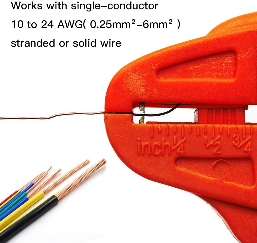BOENFU Automatic Wire Stripper Self Adjusting Cable Stripper with Cutters, Quick Strip 2 in 1 Cable Stripper tool Eagle Nose Wire Stripper for Electronic, Automotive Repair, Red, 7 Inches